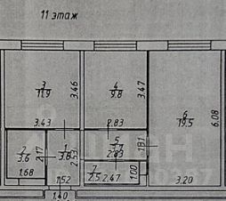 2-комн.кв., 55 м², этаж 11