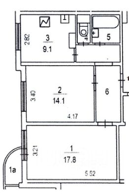 2-комн.кв., 54 м², этаж 9