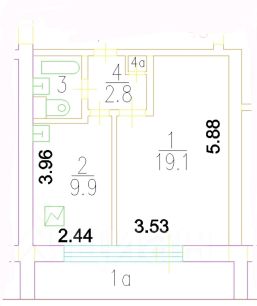 1-комн.кв., 35 м², этаж 7