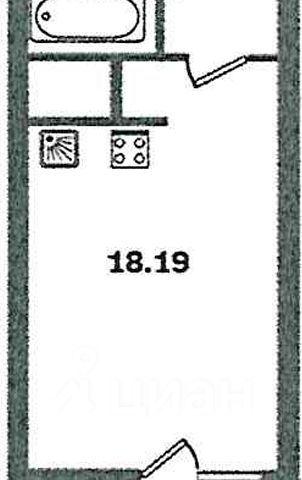 Студия, 25 м², 9/25 этаж