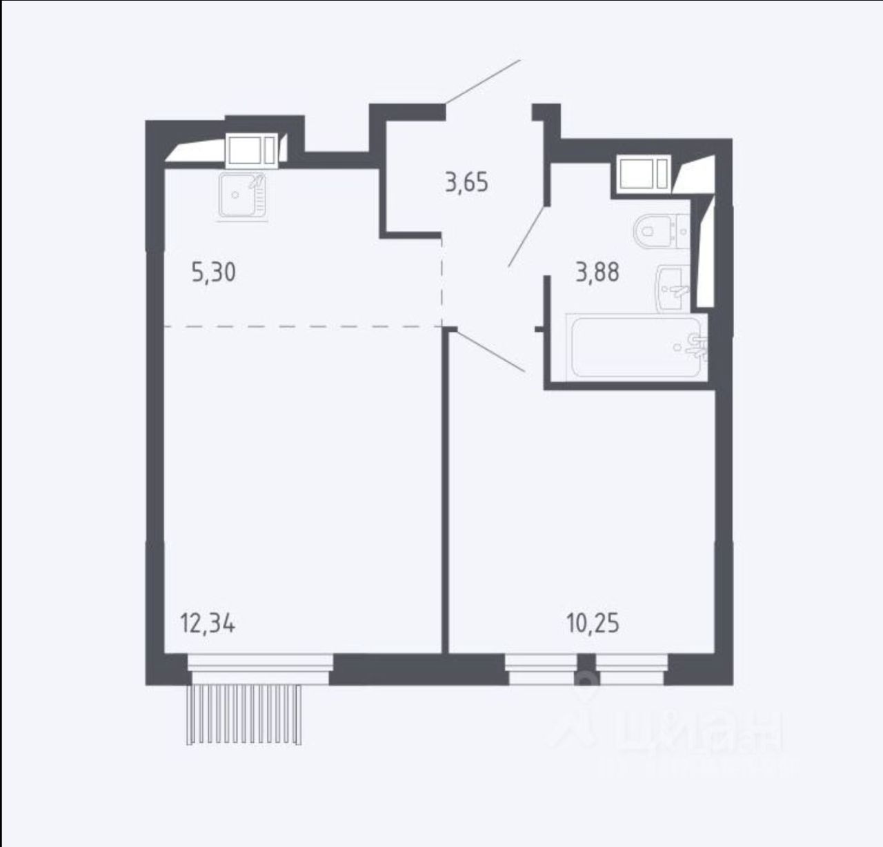 Продажа двухкомнатной квартиры 31,6м² пер. 1-й Стрелковый, 3, Мытищи,  Московская область, Мытищи городской округ, м. Медведково - база ЦИАН,  объявление 297530248