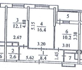 2-комн.кв., 51 м², этаж 7