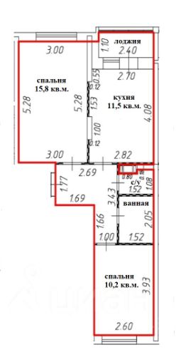 2-комн.кв., 51 м², этаж 6