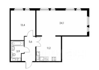 2-комн.кв., 58 м², этаж 10