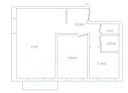 2-комн.кв., 41 м², этаж 3