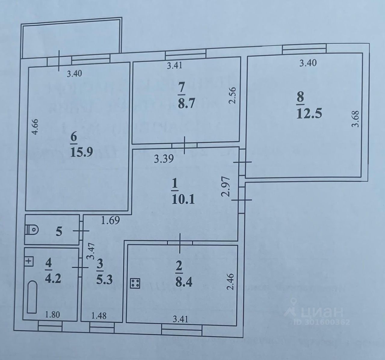 Купить трехкомнатную квартиру 66,8м² Пионерская ул., 28, Нарьян-Мар,  Ненецкий АО - база ЦИАН, объявление 301600362