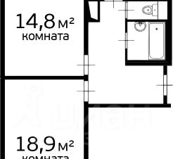 2-комн.кв., 59 м², этаж 13