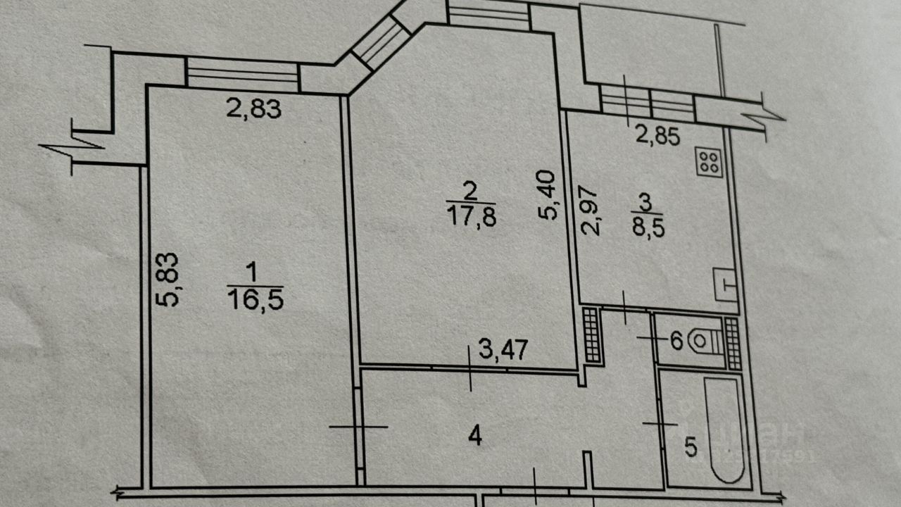 2-к кв. Ханты-Мансийский АО, Нижневартовск ул. Нефтяников, 80 (56.8 м²)