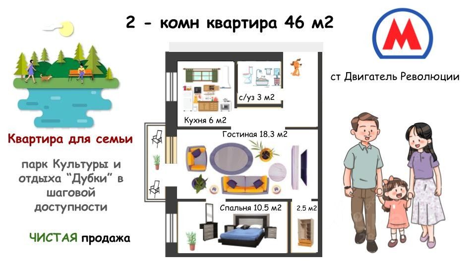 Продается2-комн.квартира,46м²