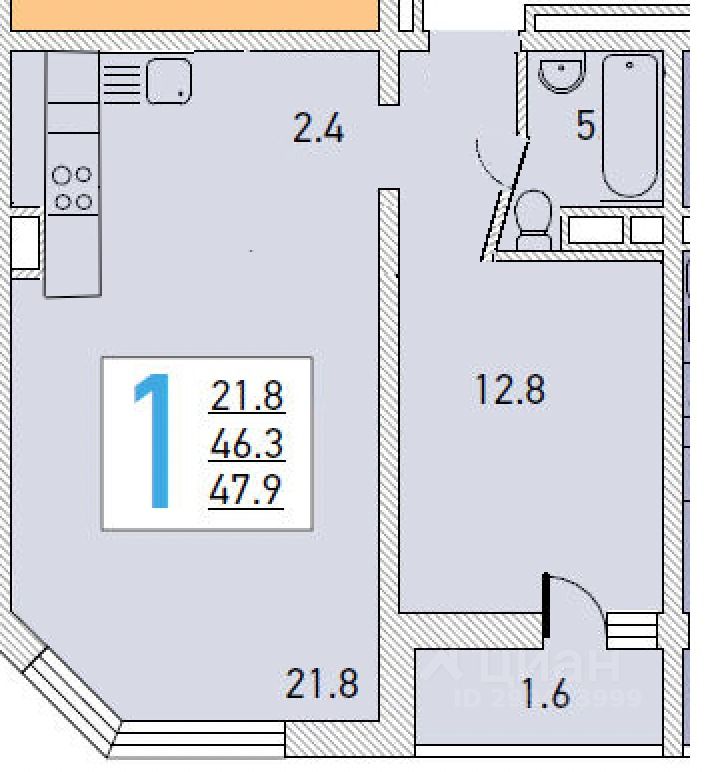 Продается2-комн.квартира,48м²