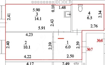 1-комн.кв., 37 м², этаж 1