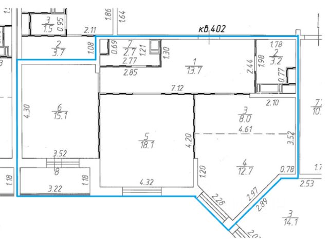 3-комн., 75,4 м², 14/22 этаж