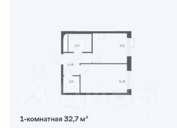 1-комн.кв., 33 м², этаж 13