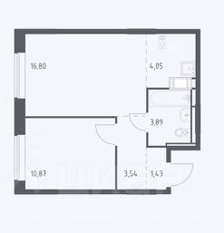 2-комн.кв., 41 м², этаж 4