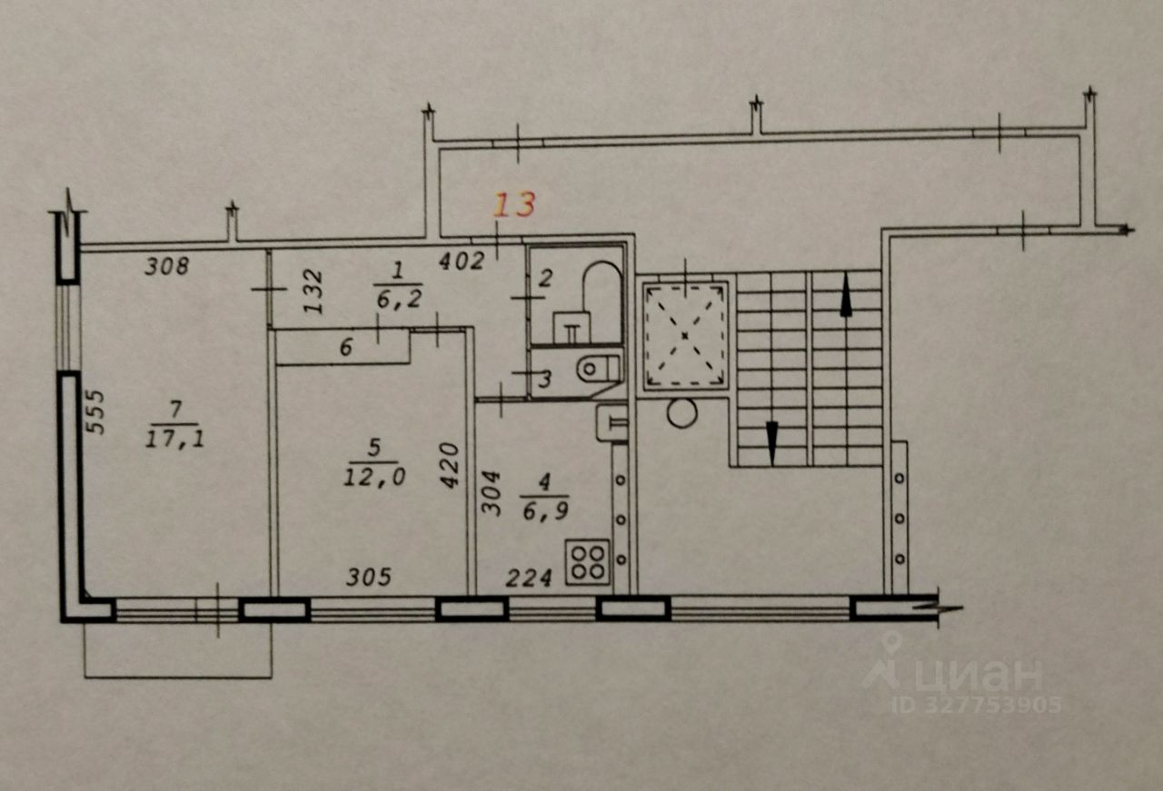 2-к кв. Новосибирская область, Новосибирск ул. 9-й Гвардейской Дивизии, 17 (46.4 м²)