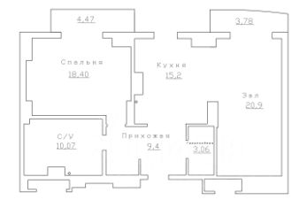 2-комн.кв., 79 м², этаж 13