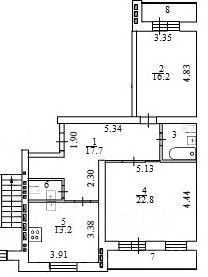 2-комн., 76 м², 2/4 этаж