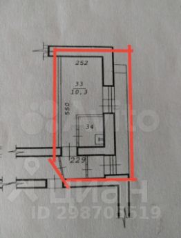 студия, 17 м², этаж 9