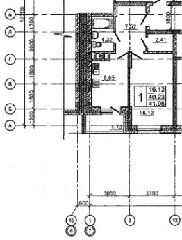 1-комн.кв., 43 м², этаж 3