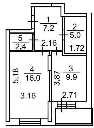 Продается1-комн.квартира,43,9м²