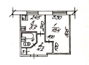 1-комн.кв., 29 м², этаж 1