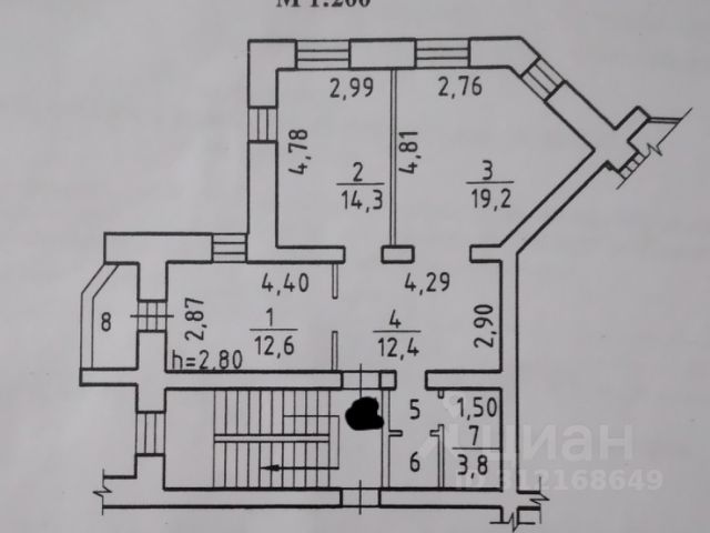 2-комн., 65,4 м², 4/8 этаж
