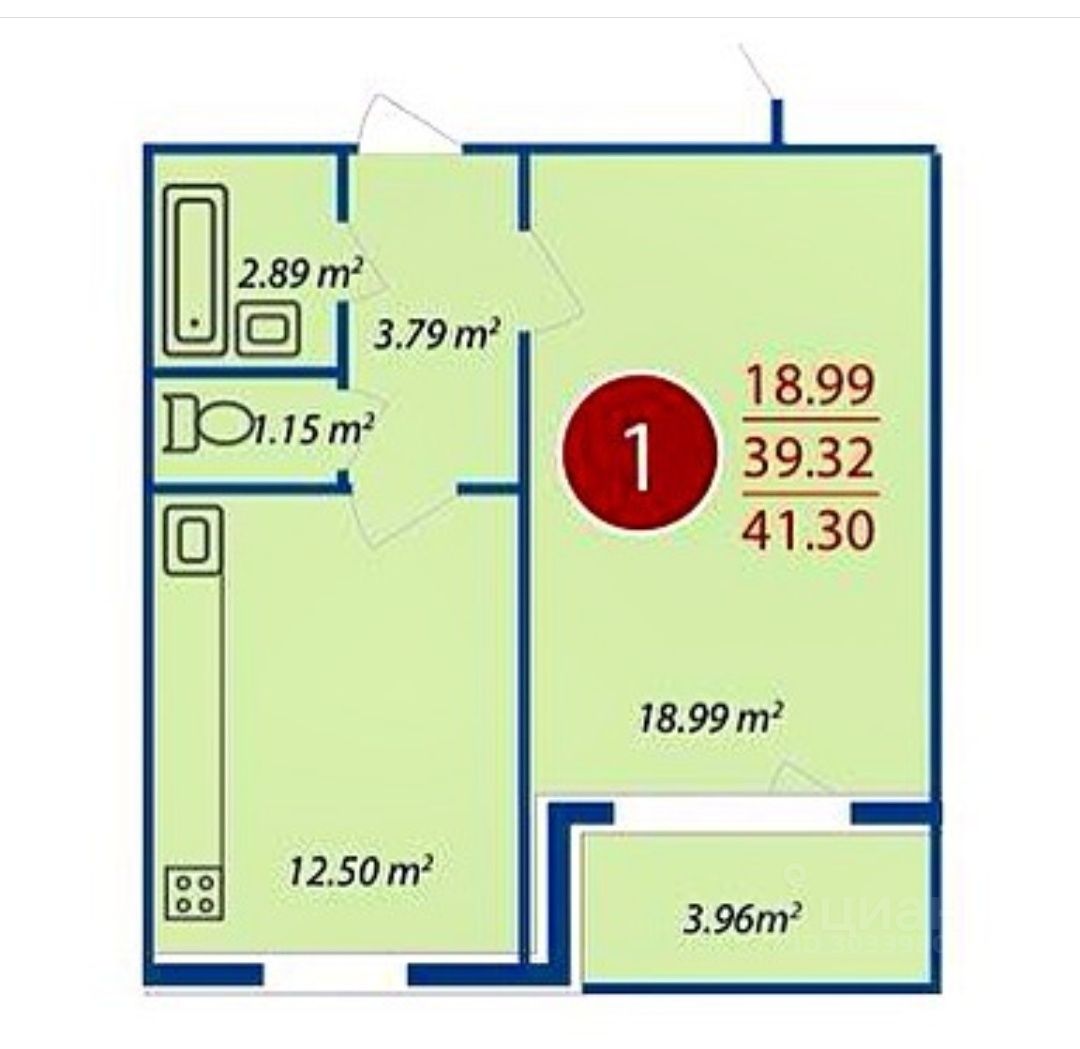 Купить однокомнатную квартиру 41,3м² ул. Баулинская, 13, Московская  область, Раменский городской округ, Островцы деревня, Новые Островцы  микрорайон, м. Котельники - база ЦИАН, объявление 303398034