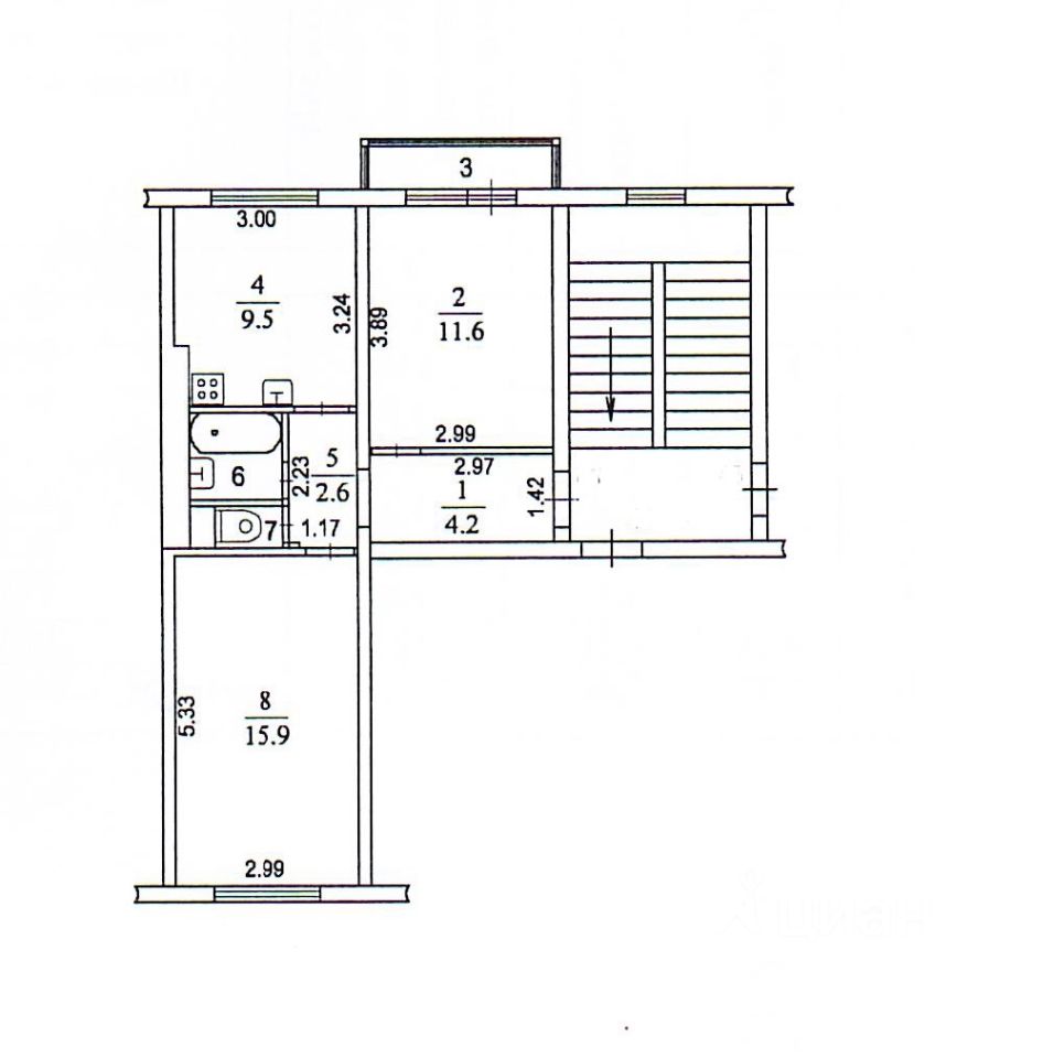 Продаю двухкомнатную квартиру 48м² 21, Московская область, Одинцовский  городской округ, Новый Городок поселок - база ЦИАН, объявление 304183055