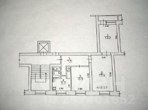 3-комн.кв., 59 м², этаж 3