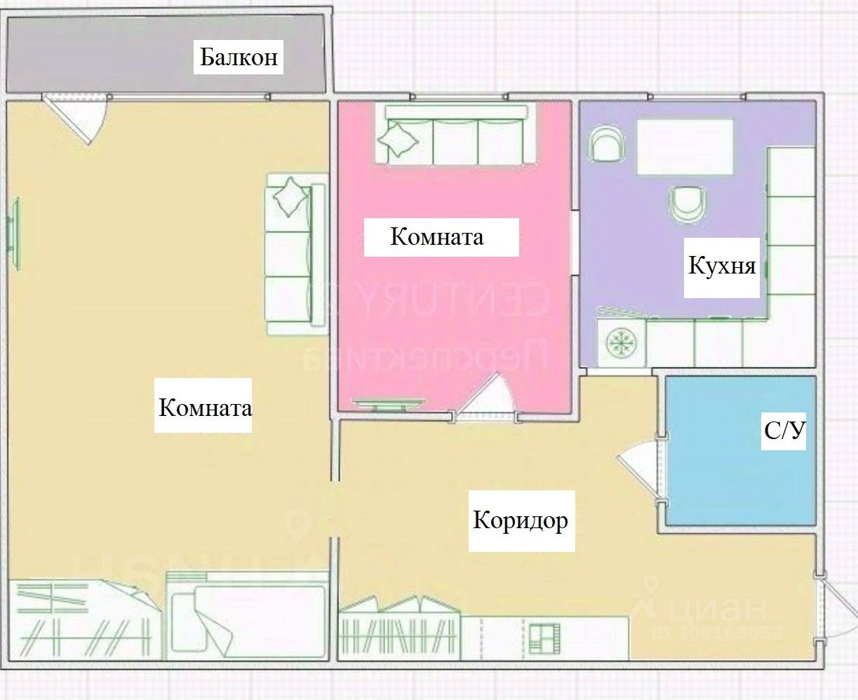 Продается2-комн.квартира,40,7м²