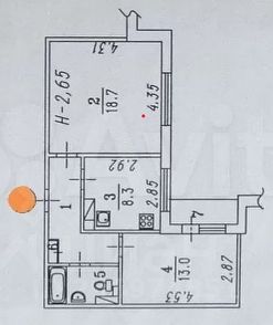 2-комн.кв., 52 м², этаж 8