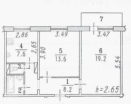 2-комн., 52,3 м², 5/10 этаж