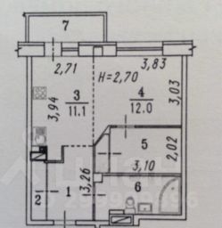 студия, 45 м², этаж 9