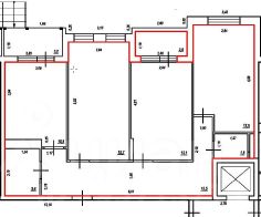 3-комн.кв., 74 м², этаж 1