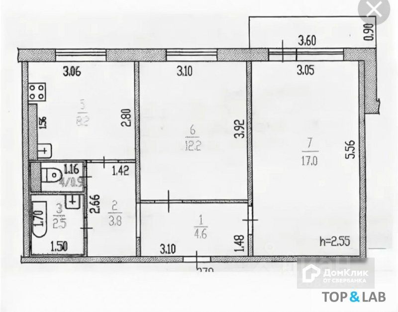 2-к кв. Орловская область, Орел Артельный пер., 4 (49.9 м²)