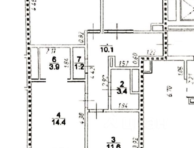 3-комн., 77 м², 2/12 этаж