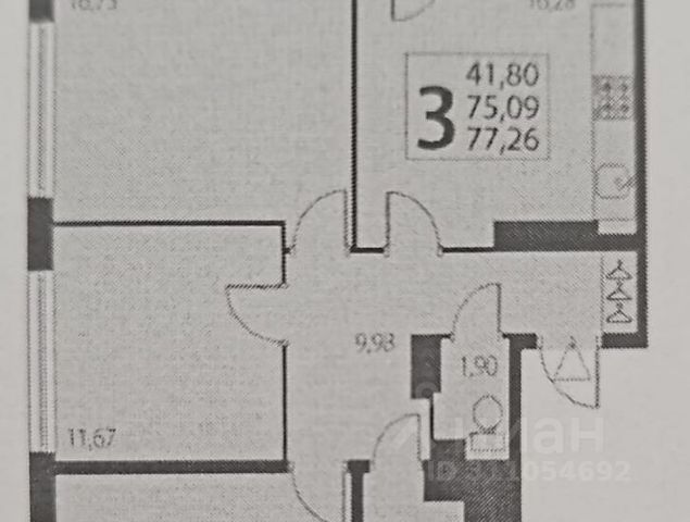 3-комн., 75 м², 22/28 этаж