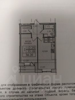 1-комн.кв., 35 м², этаж 25