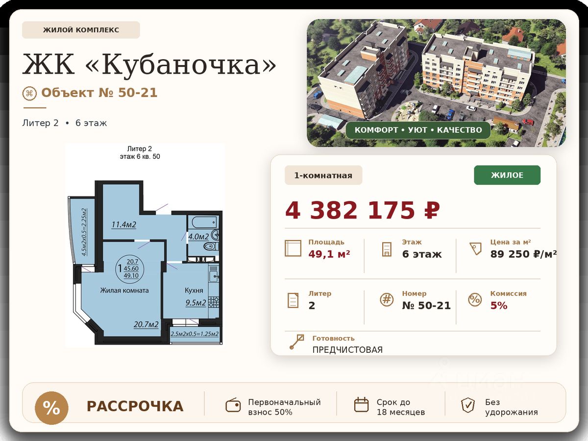 1-комн. кв., Карасунский