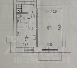 1-комн.кв., 33 м², этаж 4