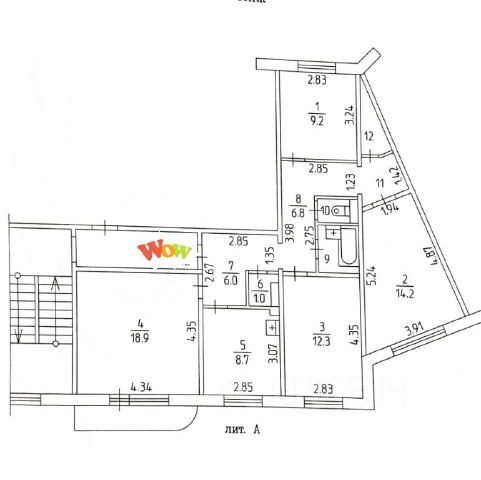 4-комн., 84,3 м², 4/10 этаж