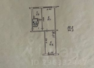 2-комн.кв., 44 м², этаж 4