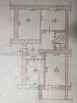 3-комн.кв., 69 м², этаж 2