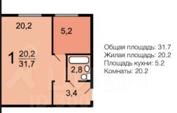 1-комн.кв., 31 м², этаж 2