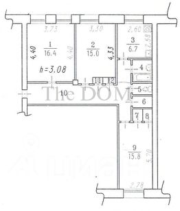 3-комн.кв., 75 м², этаж 4