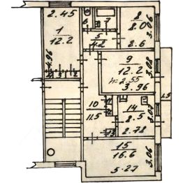 4-комн.кв., 80 м², этаж 3