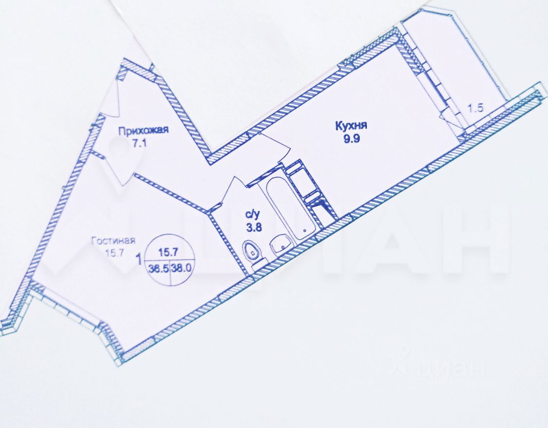 Купить однокомнатную квартиру 38м² Северное ш., 30, Раменское, Московская  область, Раменский городской округ, м. Фабричная - база ЦИАН, объявление  304174692