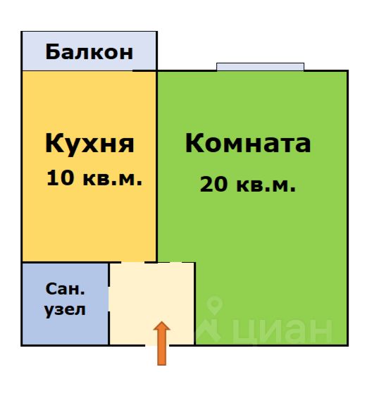 Продажа однокомнатной квартиры 36.3м² ул. Дзержинского, 2, Реутов ...