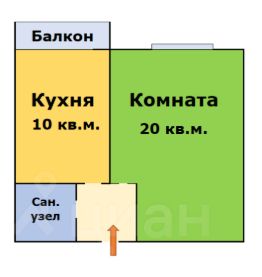 1-комн.кв., 36 м², этаж 7