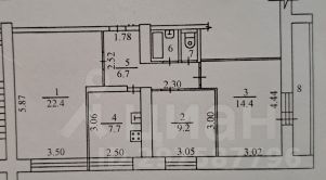 3-комн.кв., 63 м², этаж 3